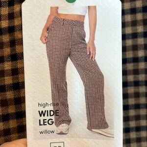 Regeneration Trousers Wide Leg Check NWT Size 11
